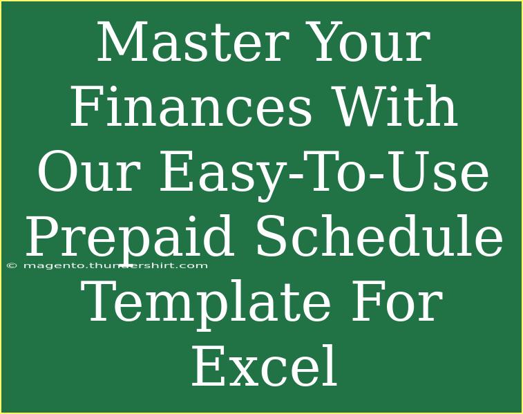 Master Your Finances With Our Easy-To-Use Prepaid Schedule Template For Excel