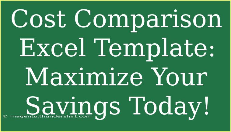 Cost Comparison Excel Template: Maximize Your Savings Today!