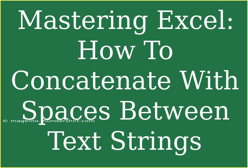 Mastering Excel: How To Concatenate With Spaces Between Text Strings