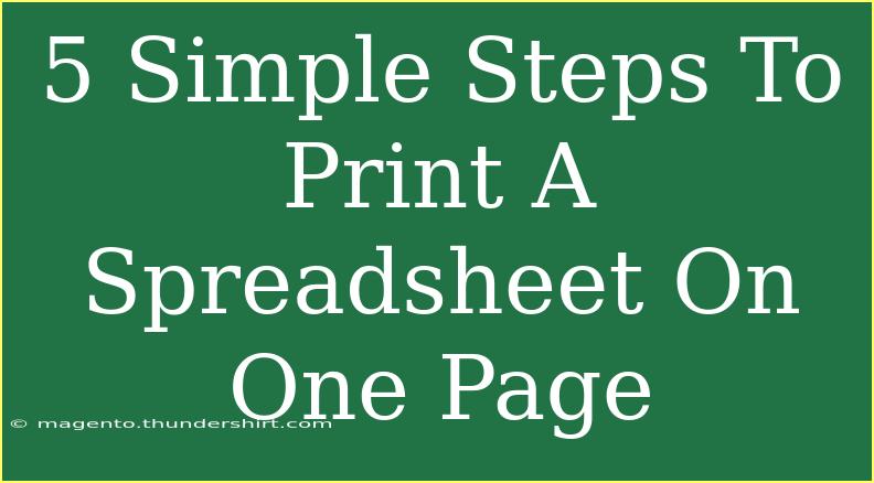 5 Simple Steps To Print A Spreadsheet On One Page