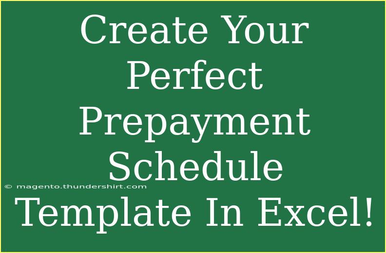 Create Your Perfect Prepayment Schedule Template In Excel!