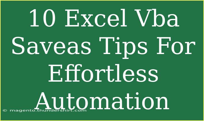 10 Excel Vba Saveas Tips For Effortless Automation