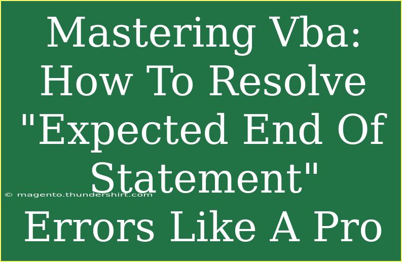 Mastering Vba: How To Resolve 