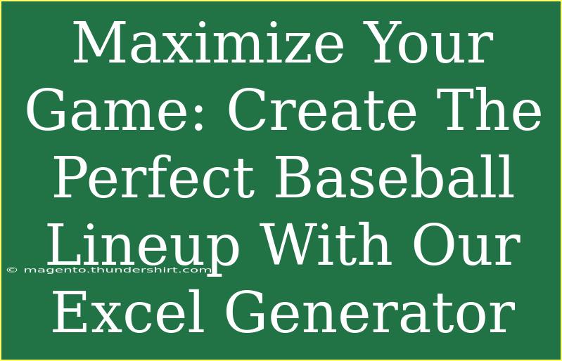 Maximize Your Game: Create The Perfect Baseball Lineup With Our Excel Generator