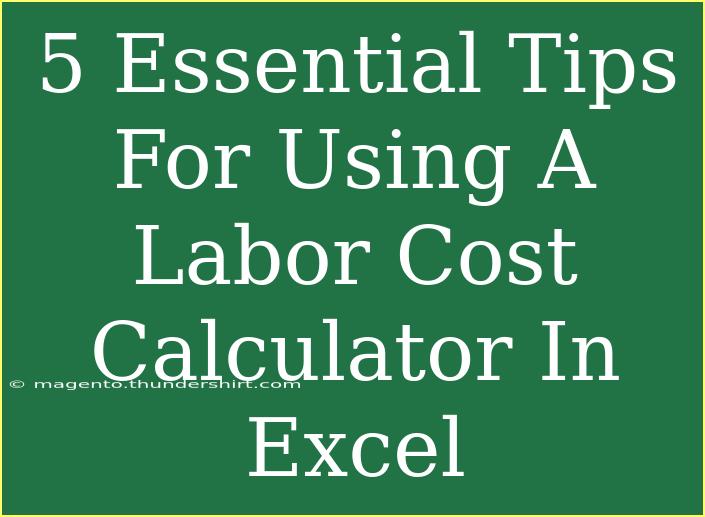 5 Essential Tips For Using A Labor Cost Calculator In Excel