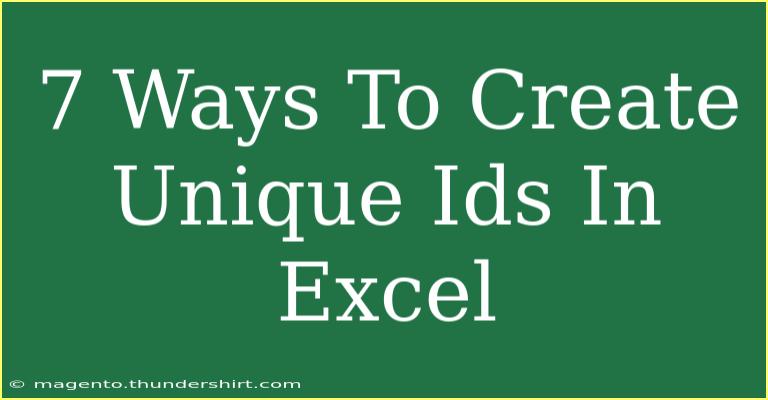 7 Ways To Create Unique Ids In Excel