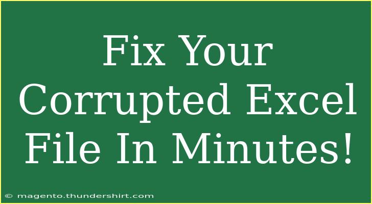 Fix Your Corrupted Excel File In Minutes!