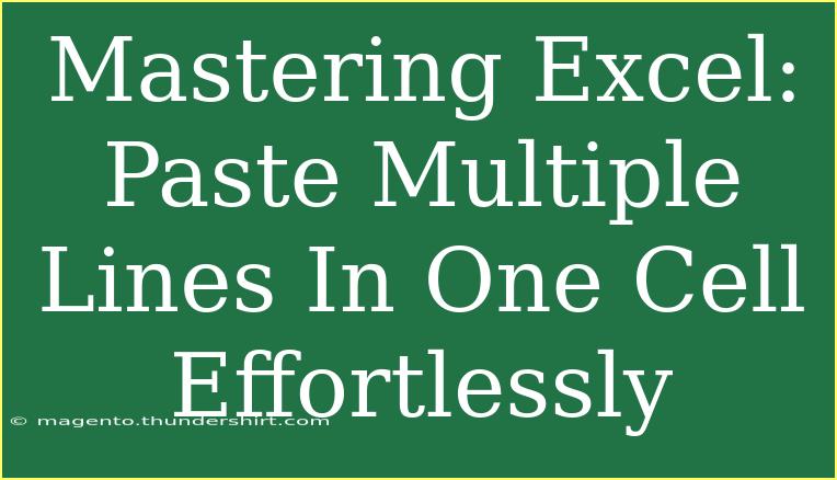 Mastering Excel: Paste Multiple Lines In One Cell Effortlessly