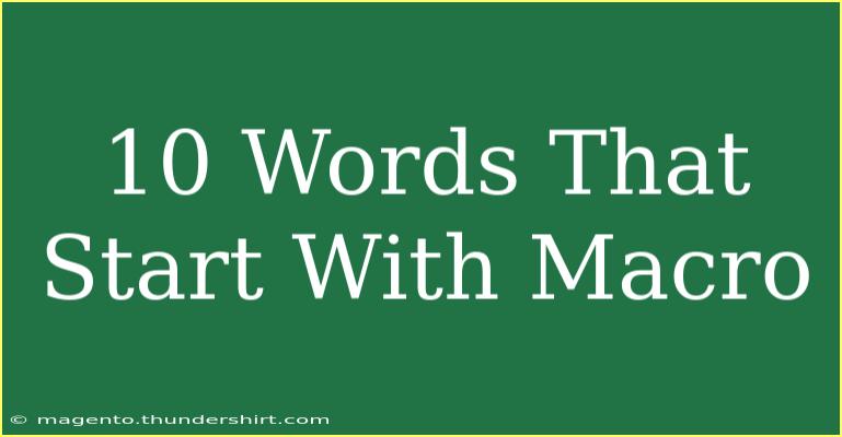 10 Words That Start With Macro