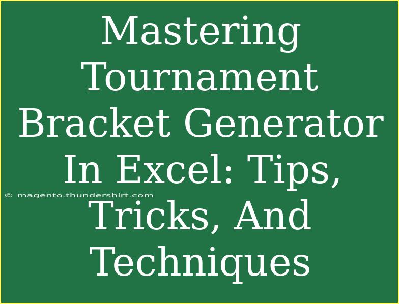 Mastering Tournament Bracket Generator In Excel: Tips, Tricks, And Techniques