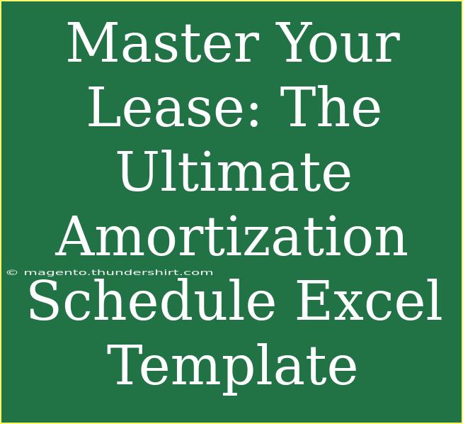 Master Your Lease: The Ultimate Amortization Schedule Excel Template