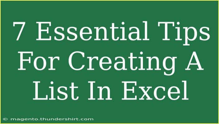 7 Essential Tips For Creating A List In Excel