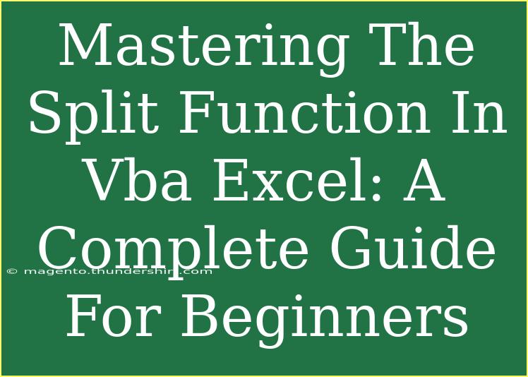 Mastering The Split Function In Vba Excel: A Complete Guide For Beginners