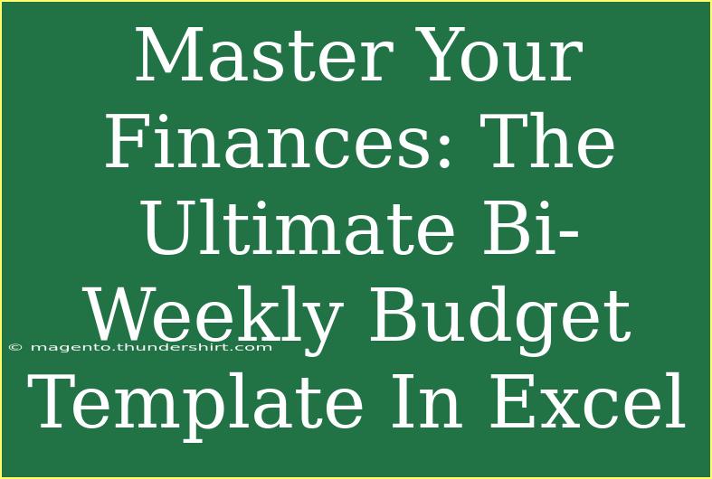 Master Your Finances: The Ultimate Bi-Weekly Budget Template In Excel