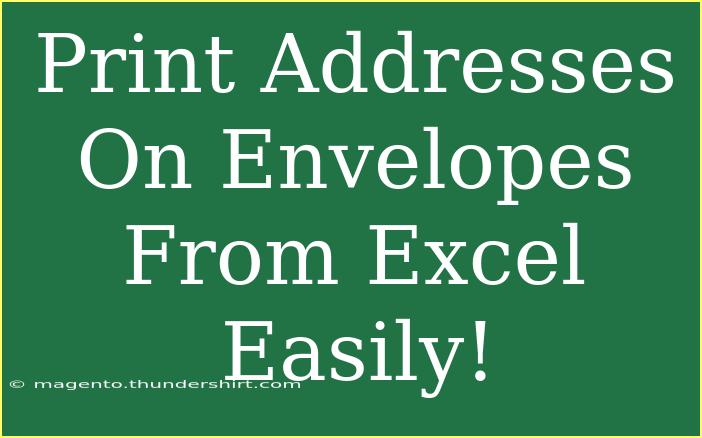 Print Addresses On Envelopes From Excel Easily!