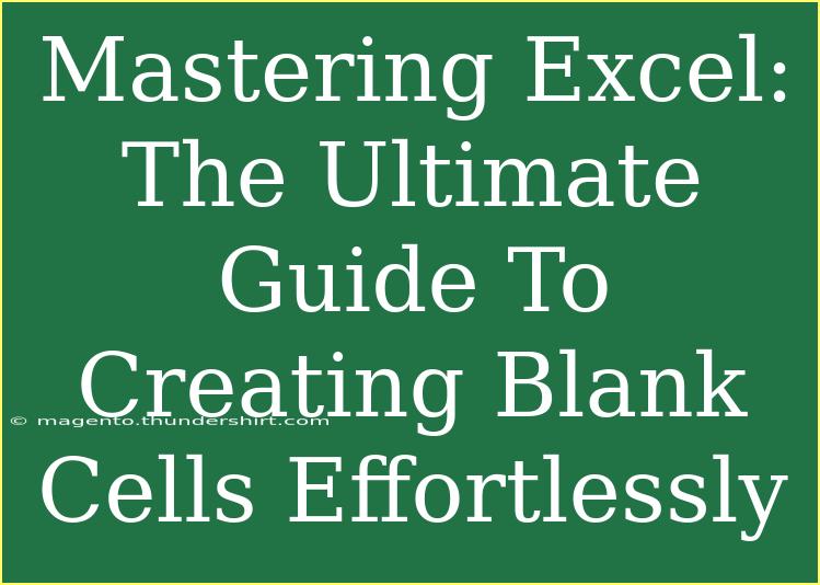 Mastering Excel: The Ultimate Guide To Creating Blank Cells Effortlessly