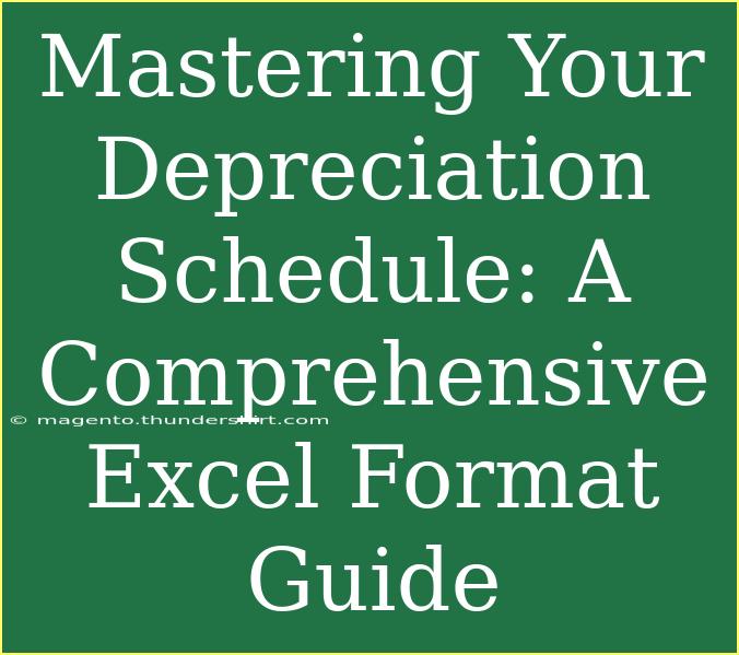 Mastering Your Depreciation Schedule: A Comprehensive Excel Format Guide