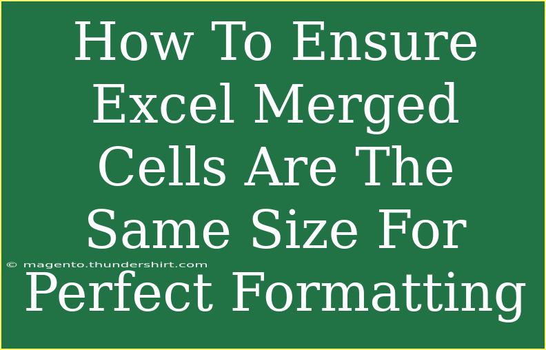 How To Ensure Excel Merged Cells Are The Same Size For Perfect Formatting