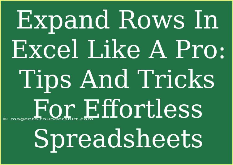 Expand Rows In Excel Like A Pro: Tips And Tricks For Effortless Spreadsheets