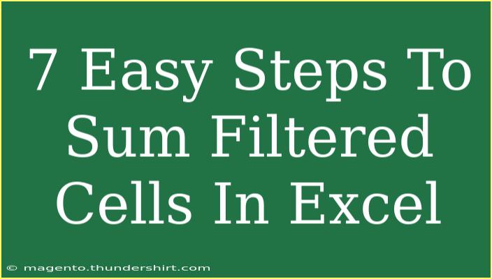 7 Easy Steps To Sum Filtered Cells In Excel