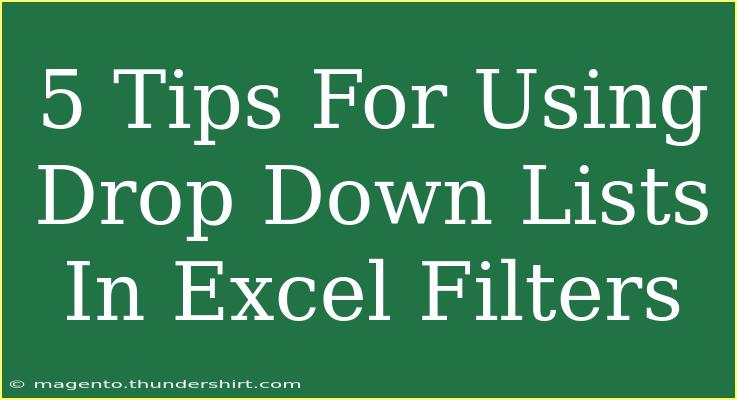 5 Tips For Using Drop Down Lists In Excel Filters