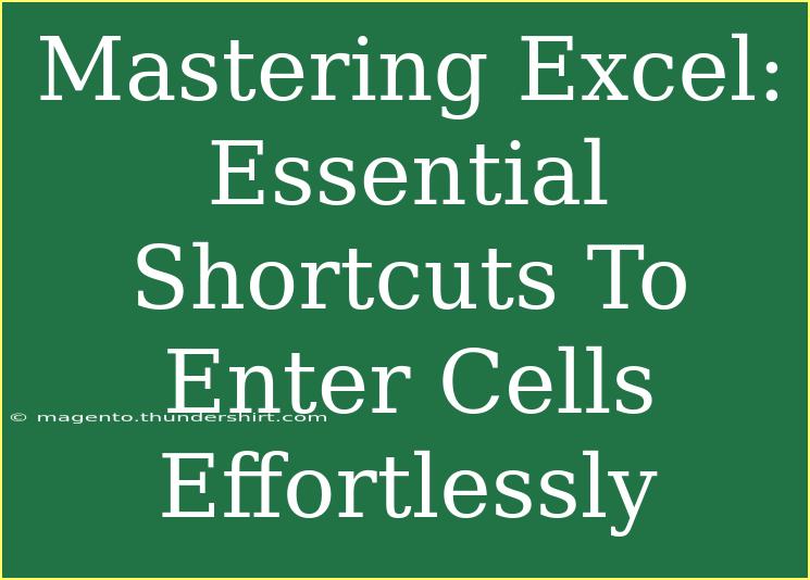 Mastering Excel: Essential Shortcuts To Enter Cells Effortlessly