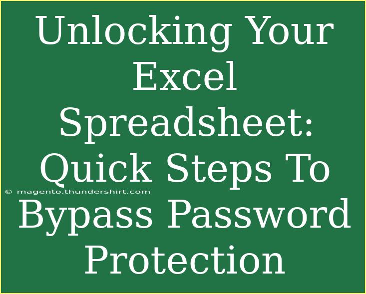 Unlocking Your Excel Spreadsheet: Quick Steps To Bypass Password Protection