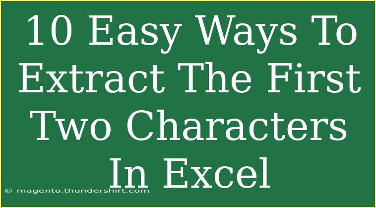 10 Easy Ways To Extract The First Two Characters In Excel