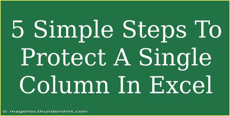 5 Simple Steps To Protect A Single Column In Excel