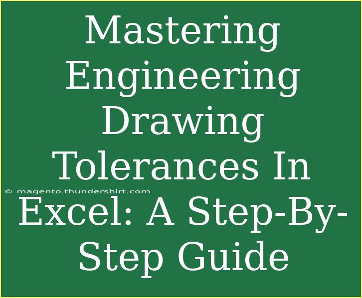 Mastering Engineering Drawing Tolerances In Excel: A Step-By-Step Guide