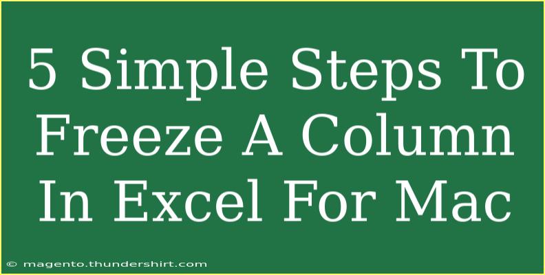 5 Simple Steps To Freeze A Column In Excel For Mac