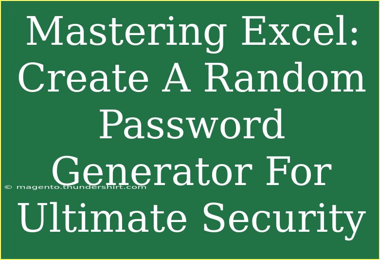 Mastering Excel: Create A Random Password Generator For Ultimate Security