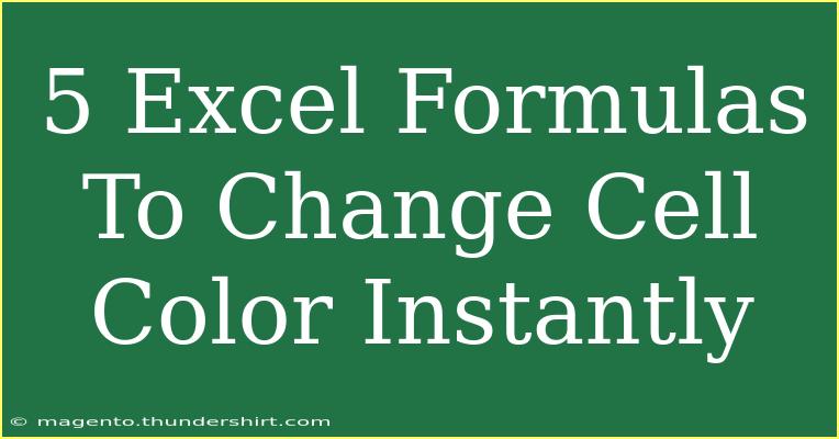 5 Excel Formulas To Change Cell Color Instantly