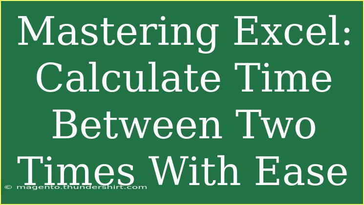 Mastering Excel: Calculate Time Between Two Times With Ease