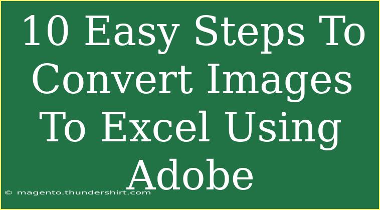 10 Easy Steps To Convert Images To Excel Using Adobe