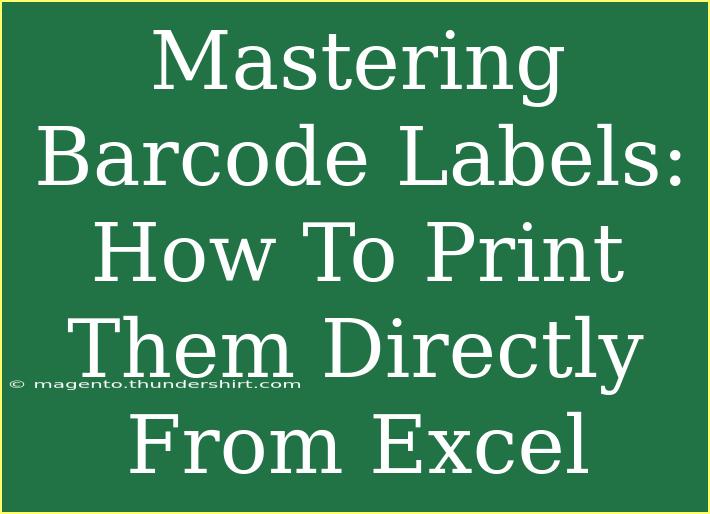 Mastering Barcode Labels: How To Print Them Directly From Excel