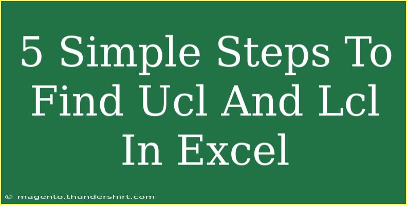 5 Simple Steps To Find Ucl And Lcl In Excel