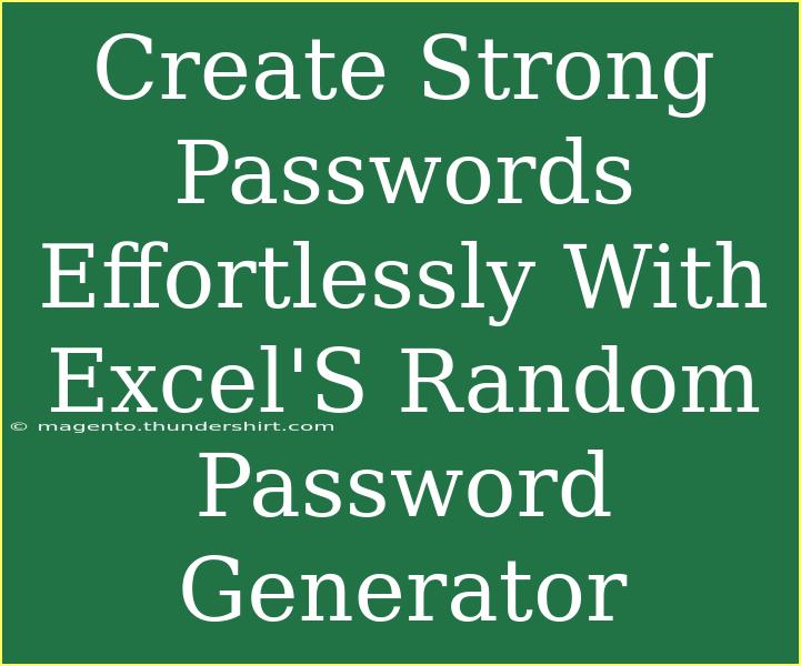 Create Strong Passwords Effortlessly With Excel'S Random Password Generator