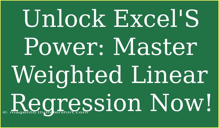 Unlock Excel'S Power: Master Weighted Linear Regression Now!