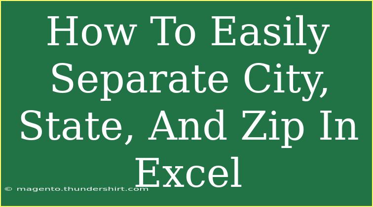 How To Easily Separate City, State, And Zip In Excel