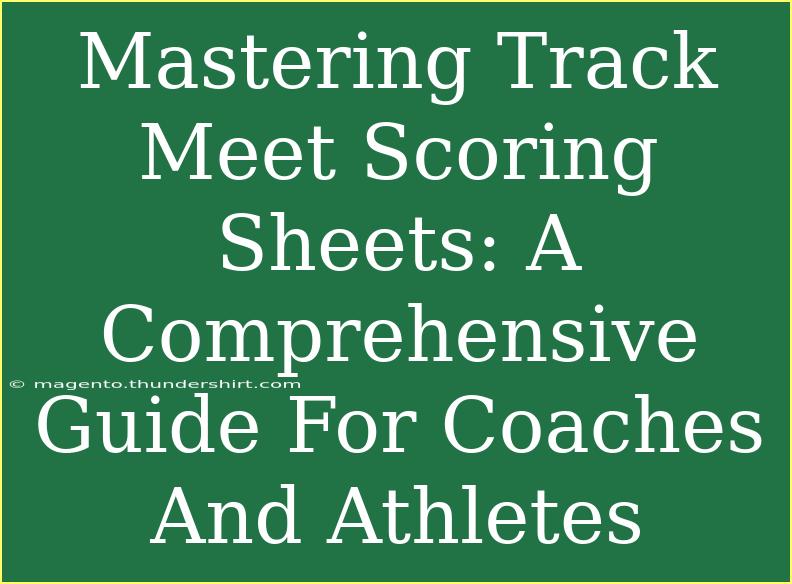 Mastering Track Meet Scoring Sheets: A Comprehensive Guide For Coaches And Athletes