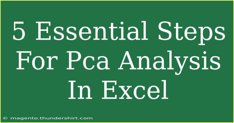 5 Essential Steps For Pca Analysis In Excel