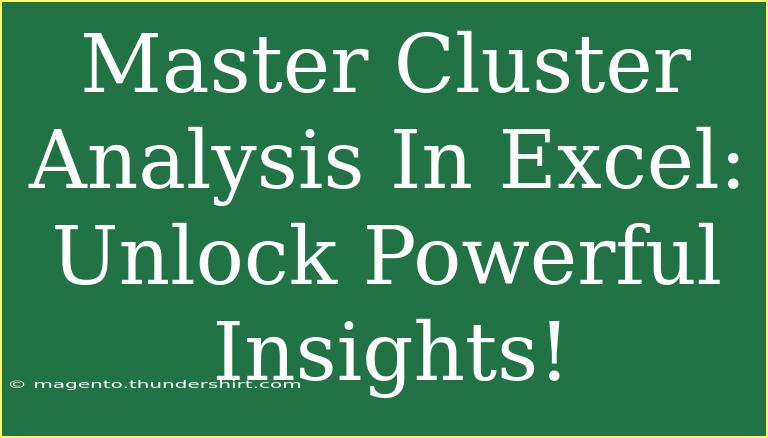 Master Cluster Analysis In Excel: Unlock Powerful Insights!