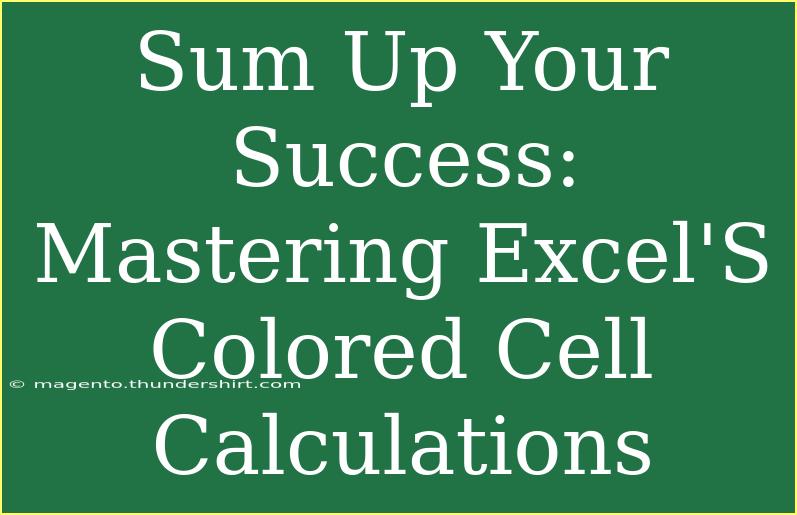 Sum Up Your Success: Mastering Excel'S Colored Cell Calculations