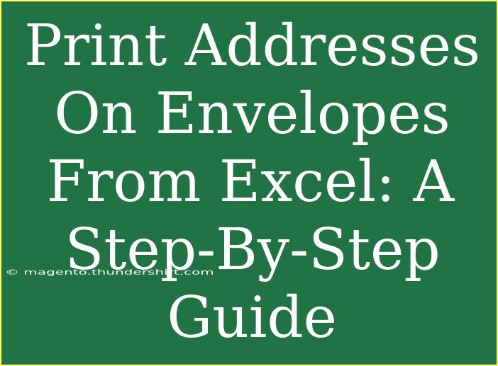 Print Addresses On Envelopes From Excel: A Step-By-Step Guide