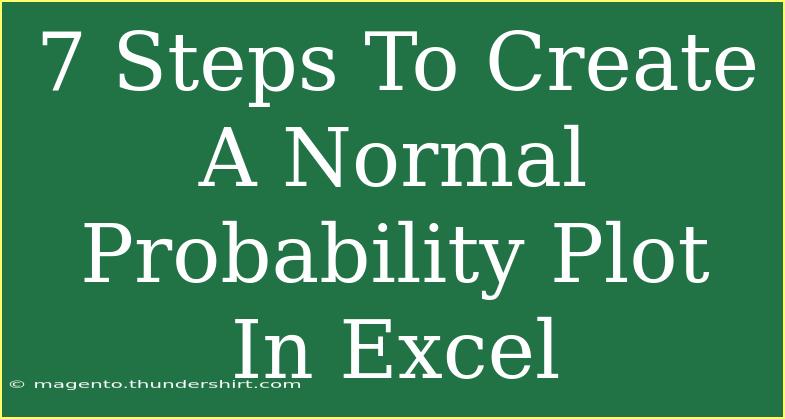 7 Steps To Create A Normal Probability Plot In Excel