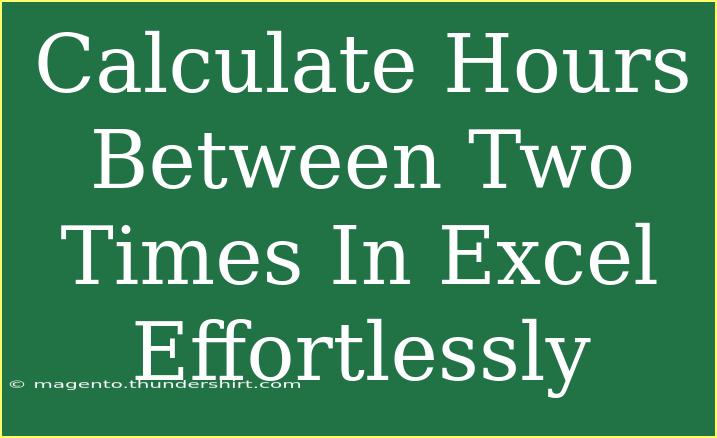 Calculate Hours Between Two Times In Excel Effortlessly