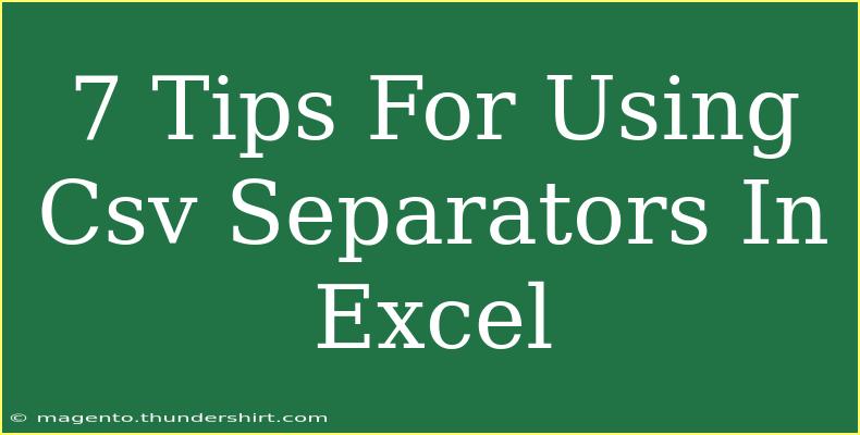 7 Tips For Using Csv Separators In Excel