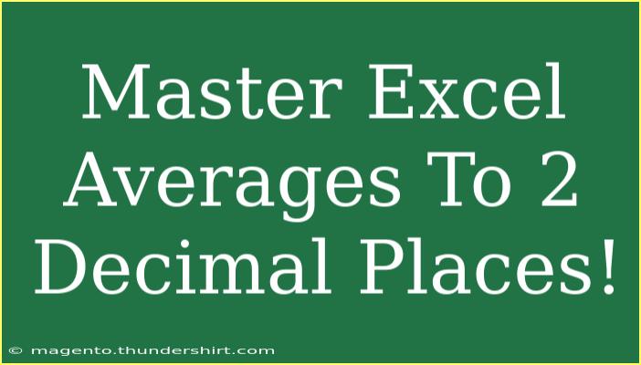 Master Excel Averages To 2 Decimal Places!