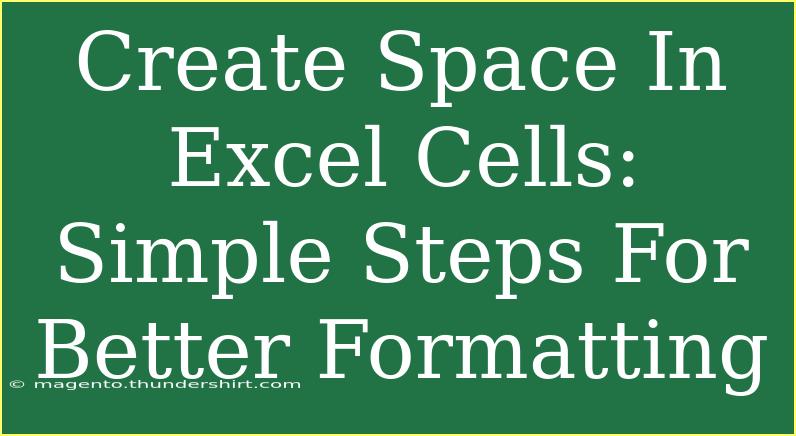 Create Space In Excel Cells: Simple Steps For Better Formatting